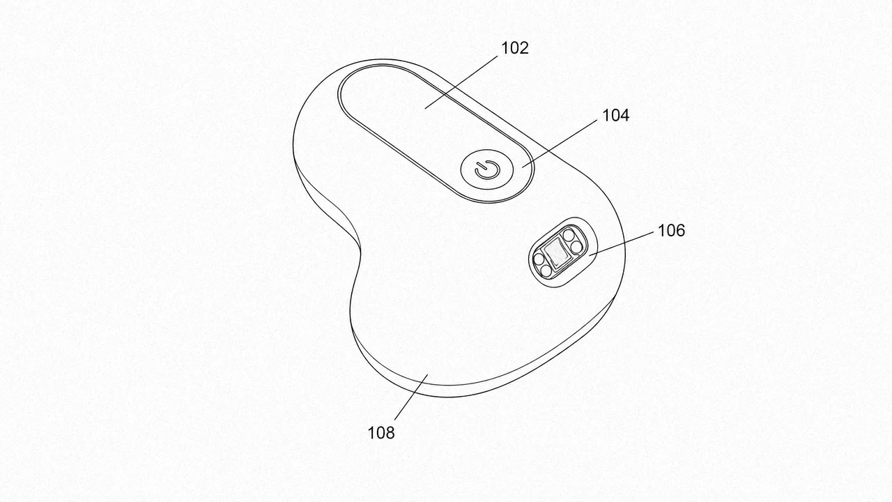 Patent drawing of a handheld pulse oximeter with numbered components