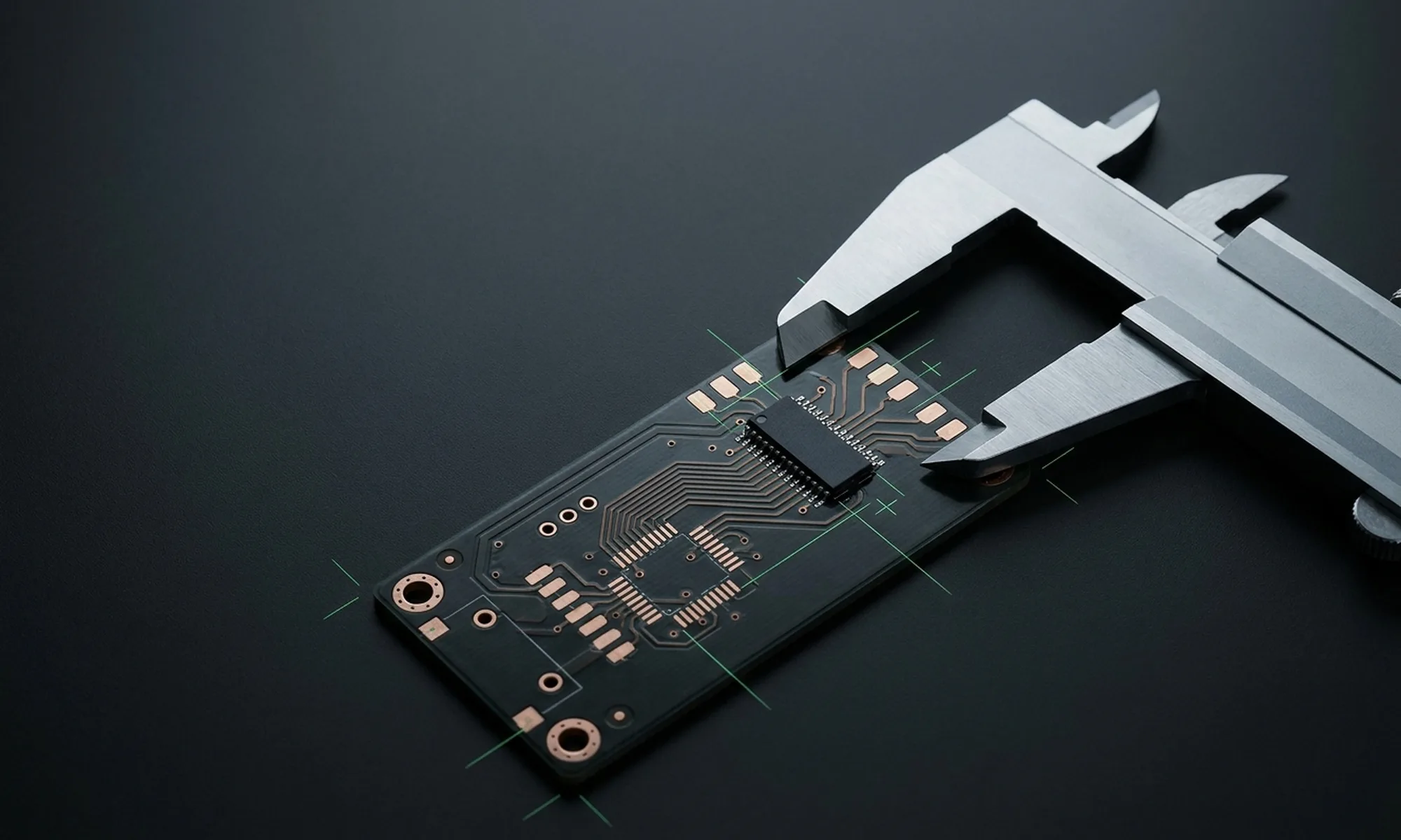 A PCB layout with IPC design standards that apply to trace width, land patterns, and assembly.