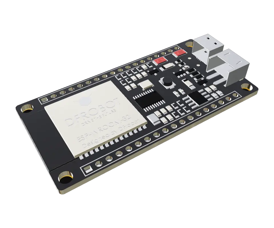 3D PCB view of FireBeetle ESP32 IOT Microcontroller