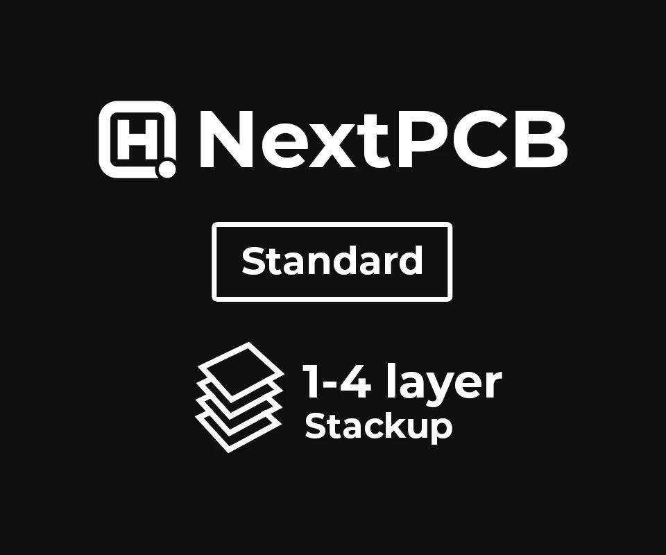 3D PCB view of NextPCB 1-4 Layer Standard Constraints