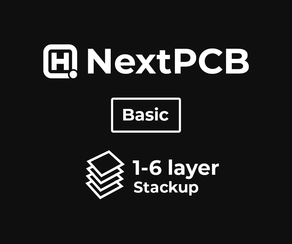 3D PCB view of NextPCB 1-6 Layer BASIC Constraints