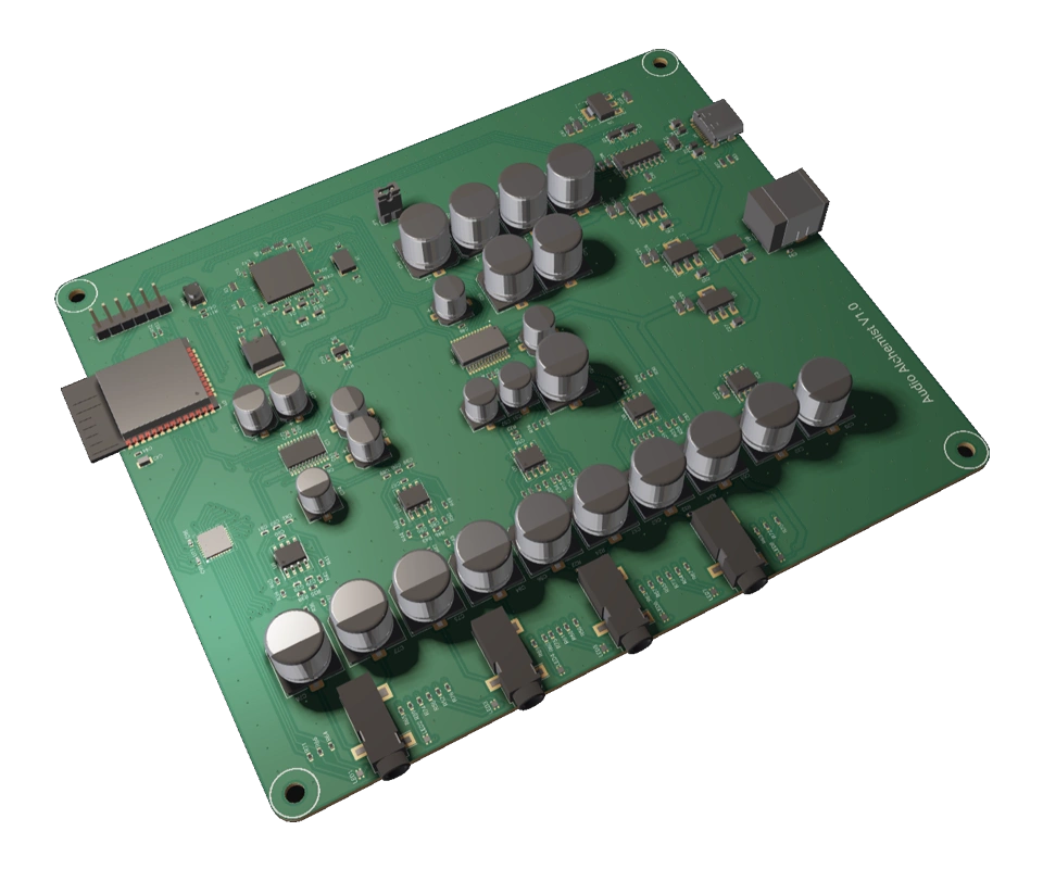 3D PCB view of Portable Audio DSP