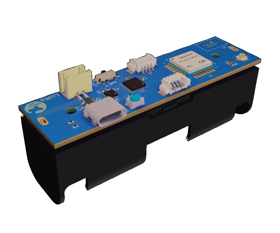 3D PCB view of Portable LoRaWAN