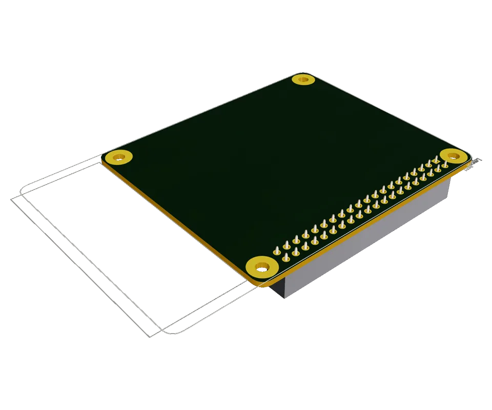 3D PCB view of Raspberry Pi 2 3 4 model B template