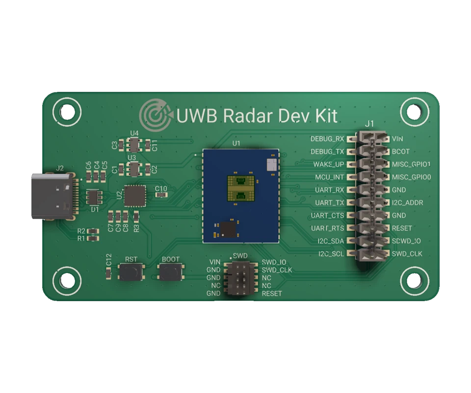 3D PCB view of Radar Sensor XM125