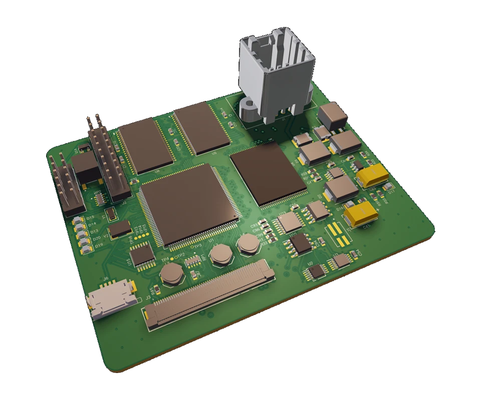 3D PCB view of Tesla Roadster Infotainment System