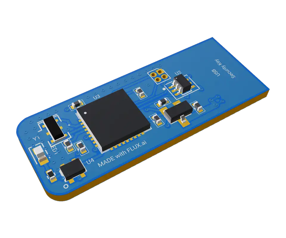 3D PCB view of USB Security Token